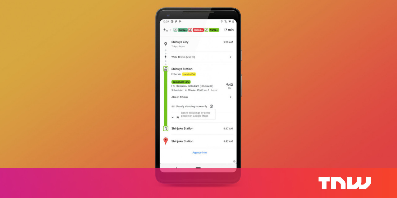 Google Maps will now warn you about crowded trains and late buses