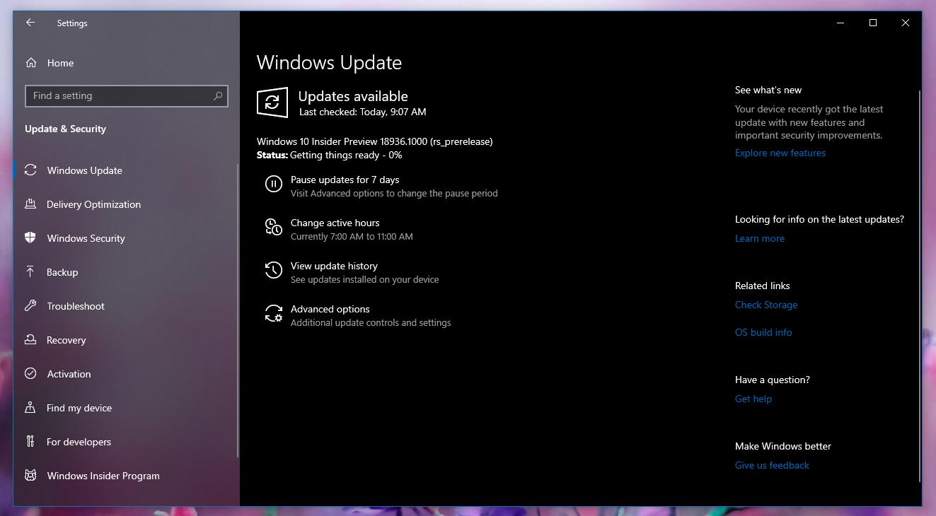 Microsoft Announces Windows 10 20H1 Build 18936