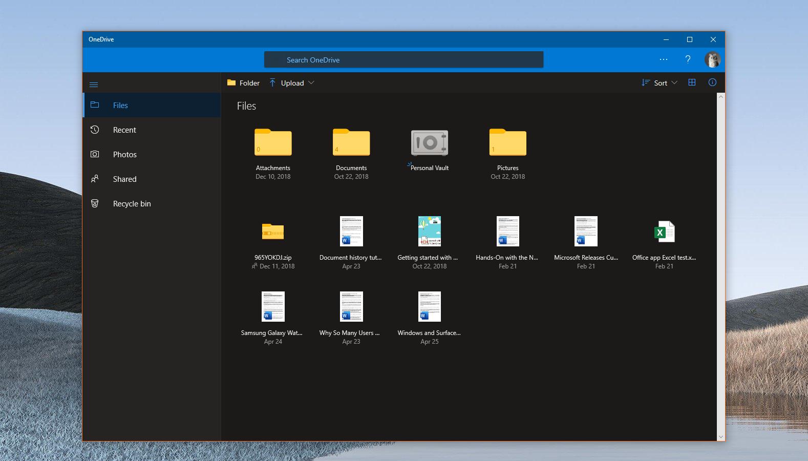 Microsoft Releases a Dark Mode for OneDrive on Windows 10