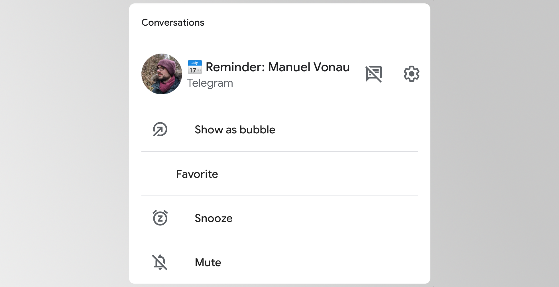 Android 11's new conversation notifications come with enhanced long-press options