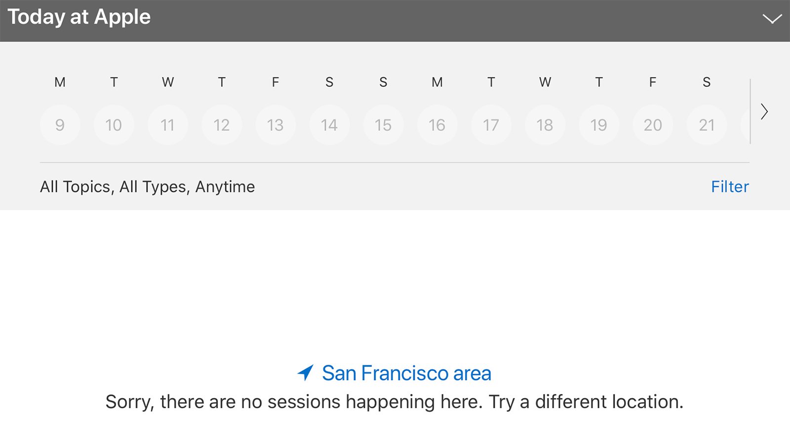 Today at Apple Sessions in Seattle and San Francisco Bay Areas Canceled Due to Coronavirus