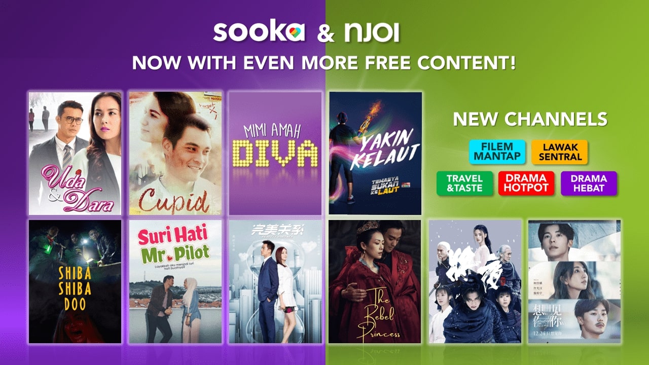 sooka & NJOI customers can now access 5 new TV channels from Astro